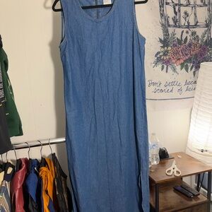 Sleeveless Blue Denim Dress